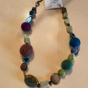 Beautiful NWT artsy handmade mixed beaded necklace